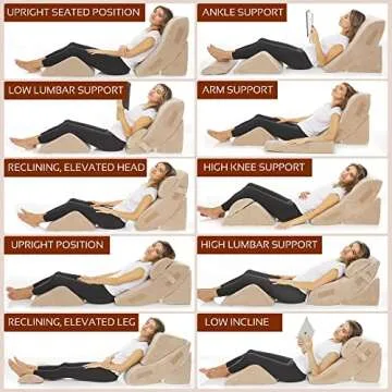 Comfortable AllSett Health Orthopedic Wedge Pillow Set