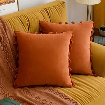 MIULEE Velvet Throw Pillow Covers for Cozy Fall Decor