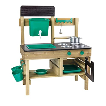 Hape Outdoor Kitchen | Mud Kitchen Wooden Toy Playset with Accessories, for Children Ages 3+ Years