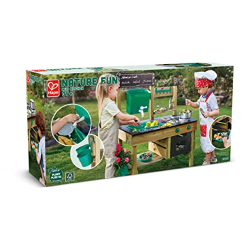 Hape Outdoor Kitchen | Mud Kitchen Wooden Toy Playset with Accessories, for Children Ages 3+ Years