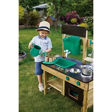 Hape Outdoor Kitchen | Mud Kitchen Wooden Toy Playset with Accessories, for Children Ages 3+ Years