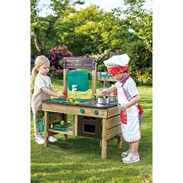 Hape Outdoor Kitchen | Mud Kitchen Wooden Toy Playset with Accessories, for Children Ages 3+ Years