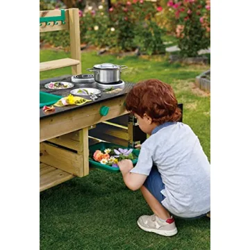 Hape Outdoor Kitchen | Mud Kitchen Wooden Toy Playset with Accessories, for Children Ages 3+ Years