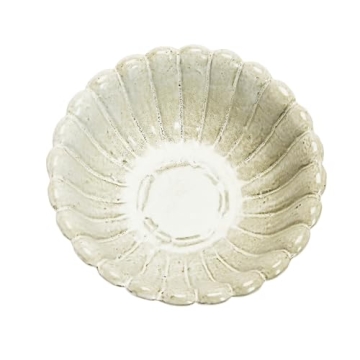 Creative Co-Op Stoneware Flower Shaped Bowl, Antique White Reactive Glaze, 10" L x 10" W x 4" H