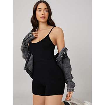 Chic Verdusa Women's Spaghetti Strap Unitard Romper for Summer