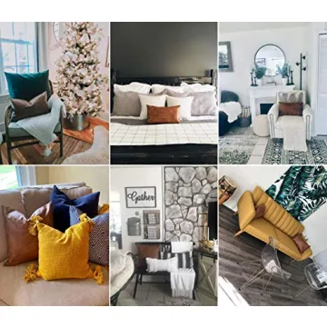 Kdays Faux Leather Euro Sham Pillow Cover 24x24 Inches