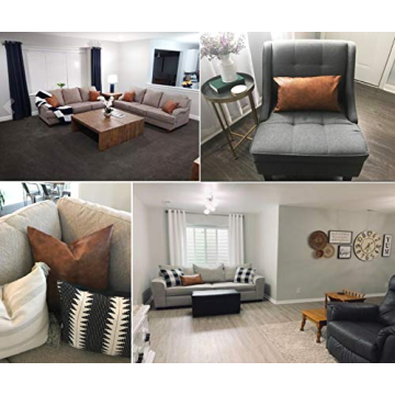 Kdays Faux Leather Euro Sham Pillow Cover 24x24 Inches