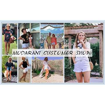 MODARANI Mid Rise Denim Shorts for Women White Distressed Jean Shorts Juniors Worn Denim Shorts XL