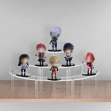 Acrylic Risers For Display , 3 Tier Clear Acrylic Risers Display Stand For Collectibles Display , Perfume Organizer，Half Moon Cupcake Stand