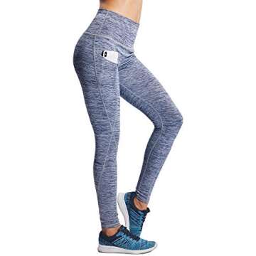 Neleus Women's High Waist Yoga and Running Leggings with Pocket