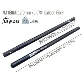 CooB Upgraded Travel Collapsible Light Strong Carbon Fiber Handle Pole for Metal Detector Hunting Sand Scoop Shovel, Sand Scoop Not Included (Carbon Fiber Handle)