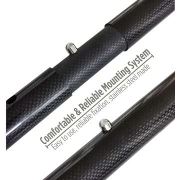 CooB Upgraded Travel Collapsible Light Strong Carbon Fiber Handle Pole for Metal Detector Hunting Sand Scoop Shovel, Sand Scoop Not Included (Carbon Fiber Handle)