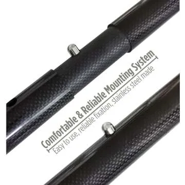 CooB Upgraded Travel Collapsible Light Strong Carbon Fiber Handle Pole for Metal Detector Hunting Sand Scoop Shovel, Sand Scoop Not Included (Carbon Fiber Handle)