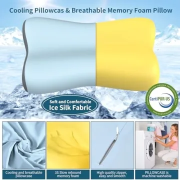Cervical Neck Pillow, Contour Memory Foam Pillows for Neck Pain Relief, Ergonomic Pillow for Sleepin...