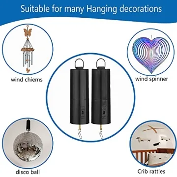 2 Pack Wind Spinner Motor Hanging Display Motor Battery Operated 20 RPM Rotating Motor Multi-Purposes for Wind Spinner Mobile Yard Decor Hanging Ornament Outdoor Sculptures-Medium Speed (2 Pcs Black)