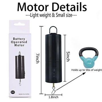 2 Pack Wind Spinner Motor Hanging Display Motor Battery Operated 20 RPM Rotating Motor Multi-Purposes for Wind Spinner Mobile Yard Decor Hanging Ornament Outdoor Sculptures-Medium Speed (2 Pcs Black)