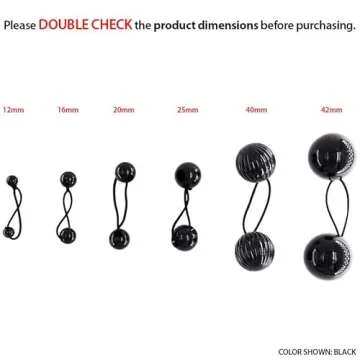 8 Pcs Large Ponytail Holders with Balls - Bubble Twinbead Hair Ties for Girls, Toddlers Hair Accessories (Black)