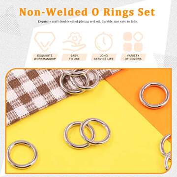 Rustark 60 Pcs 5/8 Inch Silver Heavy Duty Metal O Ring, 3mm Thick Webbing Buckle Loop Ring, Multi-Purpose Clasps Buckles Round Rings for Craft DIY Accessories (16mm)