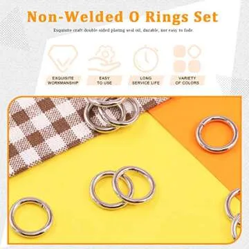 Rustark 60 Pcs 5/8 Inch Silver Heavy Duty Metal O Ring, 3mm Thick Webbing Buckle Loop Ring, Multi-Purpose Clasps Buckles Round Rings for Craft DIY Accessories (16mm)