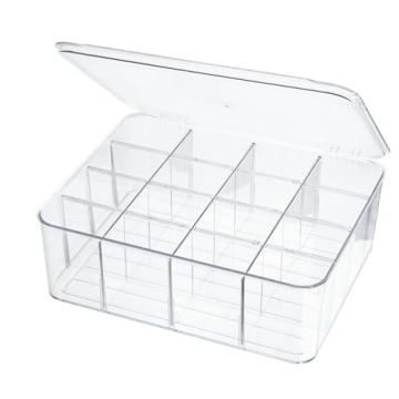 ZEXALOR Socks Underwear Drawer Organzier Dividers, 16 Compartment Removable Divided Plastic Storage ...