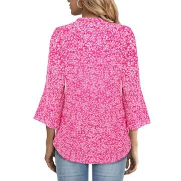 Gaharu Floral Tops Trendy Casual Blouses for Women