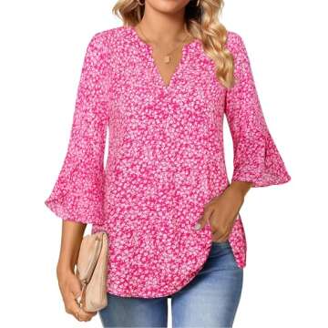 Gaharu Floral Tops Trendy Casual Blouses for Women