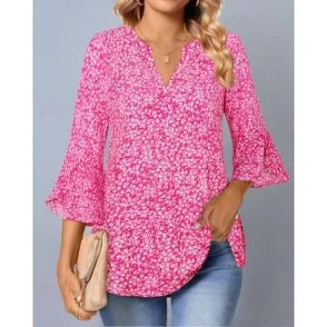 Gaharu Floral Tops Trendy Casual Blouses for Women