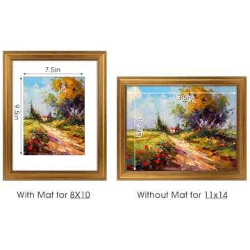 Golden State Art 11x14 Dark Gold Frame with Mat