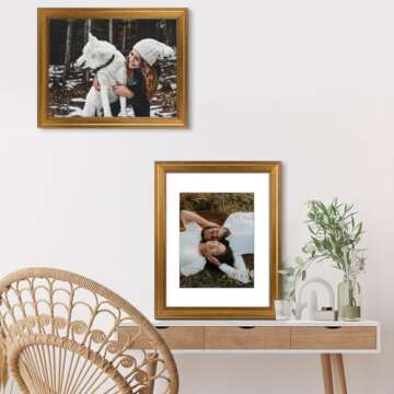 Golden State Art 11x14 Dark Gold Frame with Mat