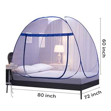 Mosquito Net for Bed - Pop Up Mosquito Net Tent Curtains, L79 x W71 x H59 inch, Perfect for Twin & Q...