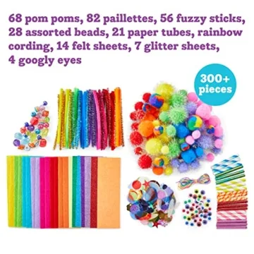 Kid Made Modern Rainbow Craft Kit for Creative Kids - 300+ Pieces