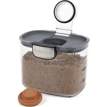 Progressive International ProKeeper+ Clear Plastic Airtight Food Baker's Kitchen Storage Organization Container Canister Set with Magnetic Accessories, 2- Piece Set (Powdered & Brown Sugar 1.4-Quart)