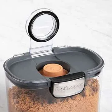 Progressive International ProKeeper+ Clear Plastic Airtight Food Baker's Kitchen Storage Organization Container Canister Set with Magnetic Accessories, 2- Piece Set (Powdered & Brown Sugar 1.4-Quart)