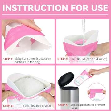 Angkeel Disposable Urine Bags, Pee Bags for Camping Travel Urinal Toilet Traffic Jam Emergency Portable Toilet Bee Bag for Men Women Kids Patient,12 Pcs（Pink）