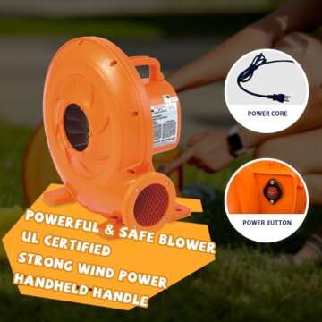 ACTION AIR Bounce House, Toddler Inflatable Bounce House with Blower for Indoor/Outdoor, 85x61x55 Inch Bouncy Castle with Durable Sewn and Extra Thick, Jump House with Slide, Age 3-4