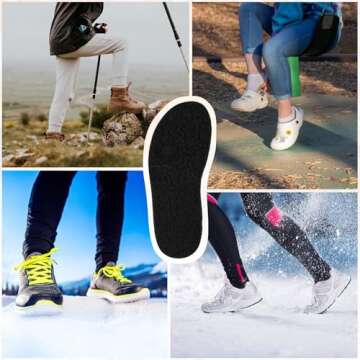 2 Pairs Wool Shoe Insoles - Winter Warm Inserts for Nurse, Chef, Wide Toe Box Shoes - Memory Foam Replacement Insoles for Women/Men - Black Size 6