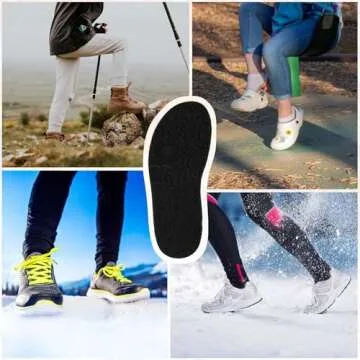 2 Pairs Wool Shoe Insoles - Winter Warm Inserts for Nurse, Chef, Wide Toe Box Shoes - Memory Foam Replacement Insoles for Women/Men - Black Size 6