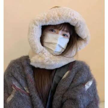 Womens Faux Fur Lined Winter Balaclava Beanie