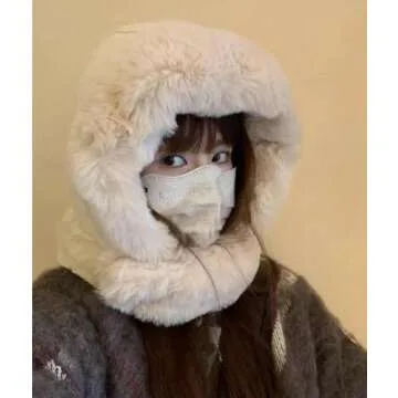 Womens Faux Fur Lined Winter Balaclava Beanie