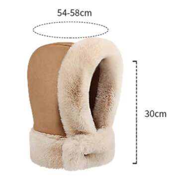 Womens Faux Fur Lined Winter Balaclava Beanie