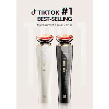 INIA Microcurrent Facial Device, 3-in-1 Facial Massager Red Light Therapy Beauty Device for Face and...