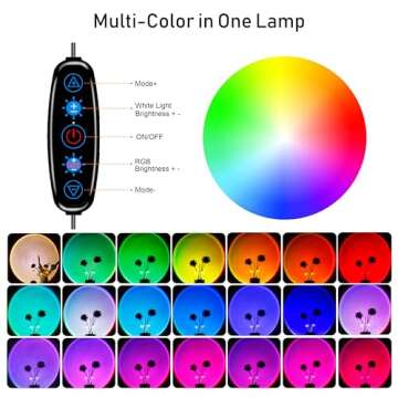 XEBKOR Sunset Lamp Projector Multicolor Changing LED Projection Lamp,Switch Button and APP Control 3...