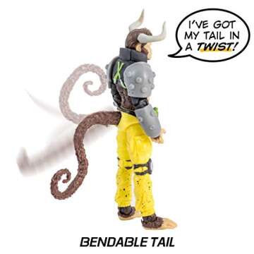 Alter Nation Albert VII The Human Monkey Bull Hybrid - Web Cartoon Dark Horse Comics Graphic Novel Action Figure with Bending Tail Action & Mini Comic Book Great Gift for Kids 6 & Up