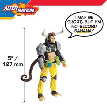 Alter Nation Albert VII The Human Monkey Bull Hybrid - Web Cartoon Dark Horse Comics Graphic Novel Action Figure with Bending Tail Action & Mini Comic Book Great Gift for Kids 6 & Up
