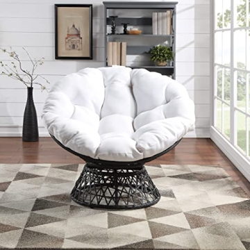 Stylish OSP Wicker Papasan Chair with Swivel Feature