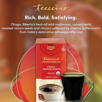 Teeccino Chaga Ashwagandha Butterscotch Herbal Tea