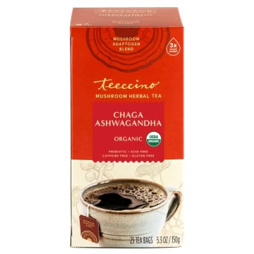 Teeccino Chaga Ashwagandha Butterscotch Herbal Tea