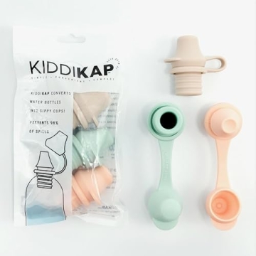 Kiddikap - Water Bottle Spout Adapter for Kids, Babies, and Adults - 3-Pack Set, 98% Leak-Proof, No-...