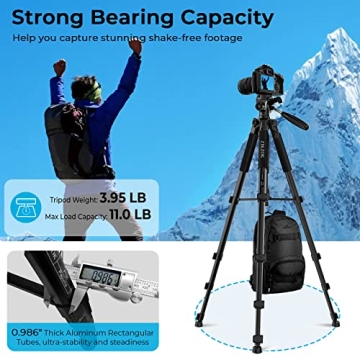 75" Heavy Duty Travel Tripod for Camera & Cell Phone