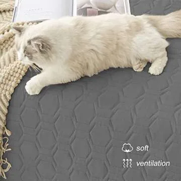 Tcksstex Waterproof and Non-Slip Dog Bed Cover and Pet Blanket Sofa Pet Bed Mat ，car Incontinence Mattress Protectors Furniture Couch Cover for Most Cats Dogs, Pets（40x50-Dark Grey）